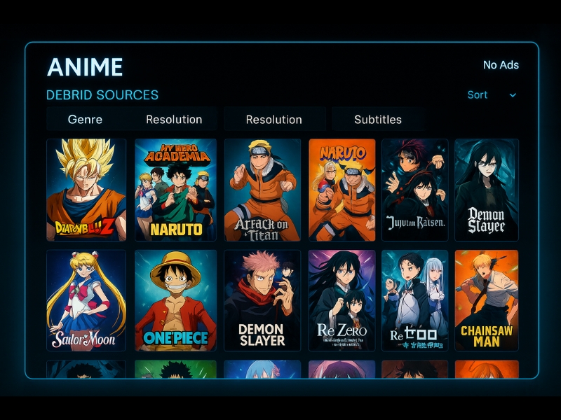 Anime library from Debrid sources