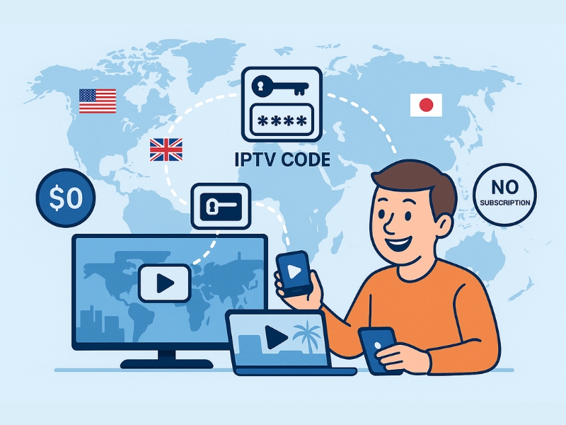 User enjoying free IPTV channels globally with no subscription
