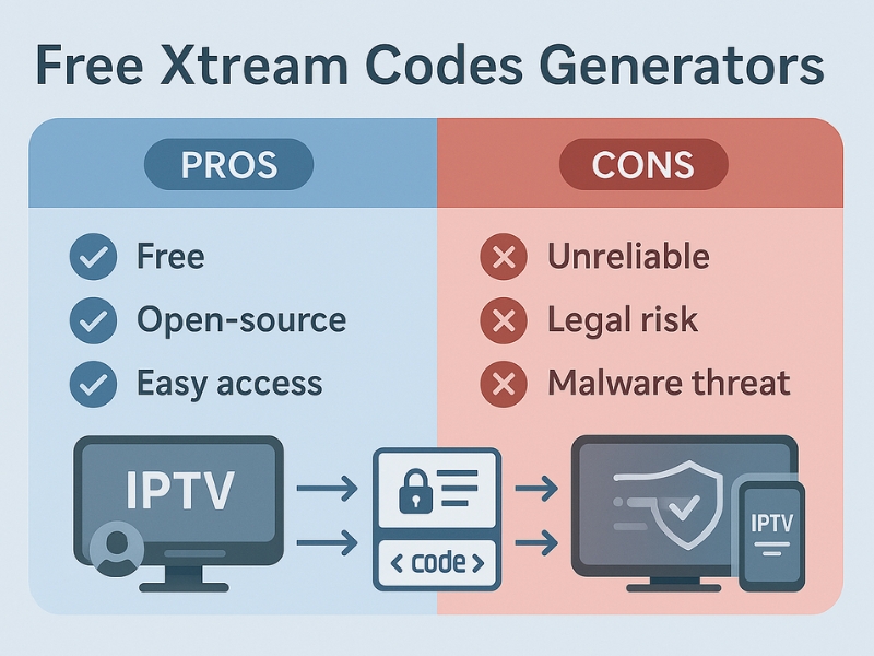 Pros and cons of using free Xtream Codes generator tools