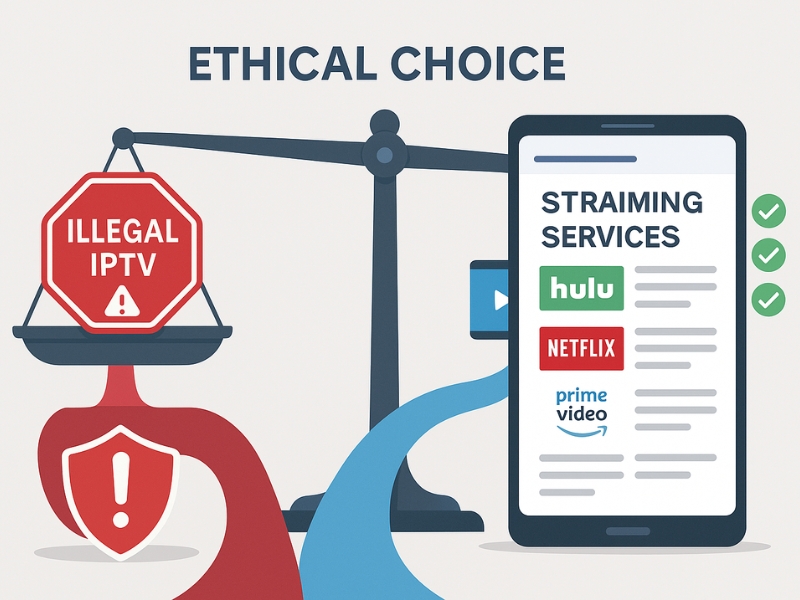 Comparing legal vs illegal IPTV streaming paths
