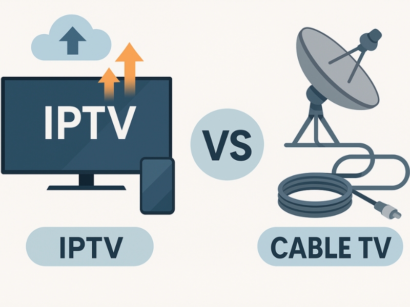 Comparison of IPTV and cable TV highlighting IPTV's popularity