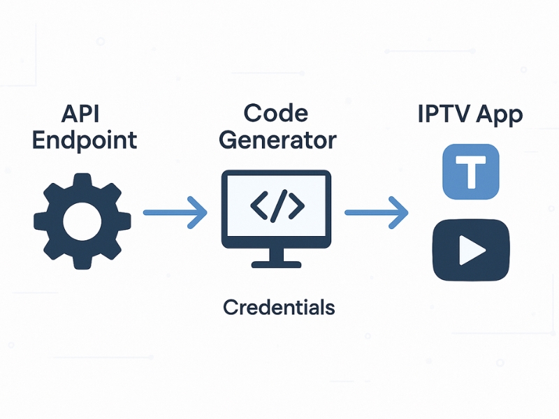 Illustration of how Xtream IPTV code generators operate