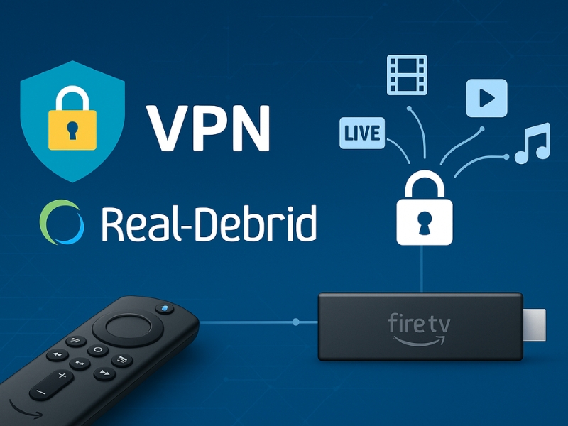Using VPN and debrid streaming for secure Xtream IPTV access on Firestick
